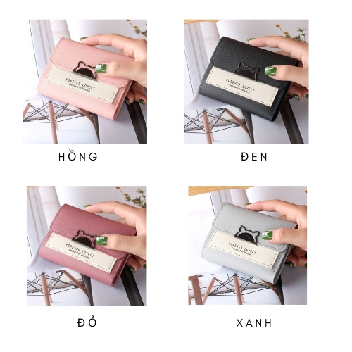 Ví nữ mini ngắn cute dễ thương nhỏ gọn bỏ túi đẹp giá rẻ thời trang VANMIC VNVM012