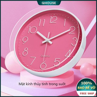 Đồng hồ treo tường trang trí Qhouse decor đẹp cao cấp nghệ thuật các gam màu trẻ trung hiện đại