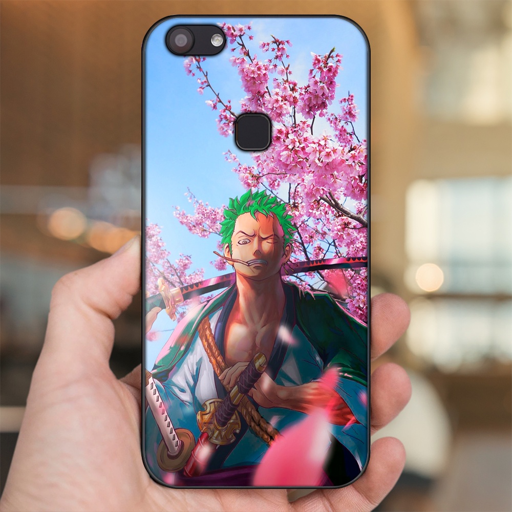 Ốp lưng Vivo V7, V7 Plus viền đen in hình Zoro One Piece