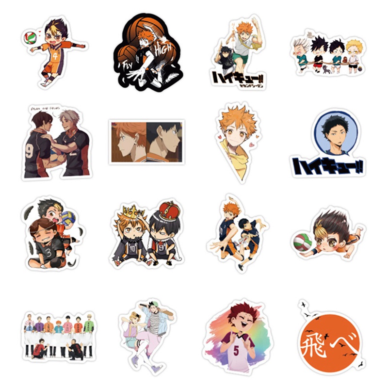 Sticker dán trang trí bằng pvc chống thấm nước hình anime doodle