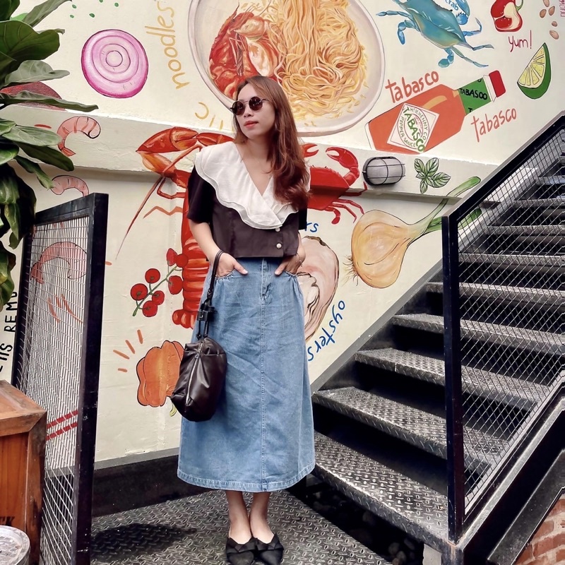 (HÀNG SẴN - HÌNH THẬT) Áo sơ mi dáng Croptop tay ngắn cách điệu - Áo Blazer cổ V voan 2 lớp