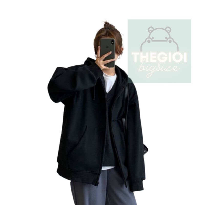 Áo hoodie khóa zip unisex - áo khoác chống nắng bigsize unisex nam nữ 40kg - 85kg