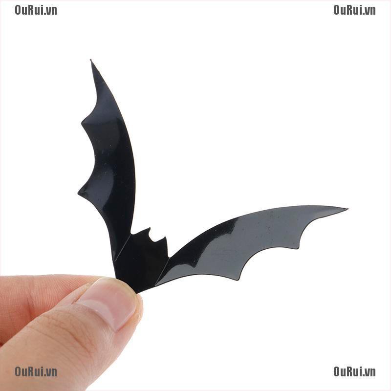 Set 12 Sticker Dán Tường Hình Dơi 3d Trang Trí Halloween