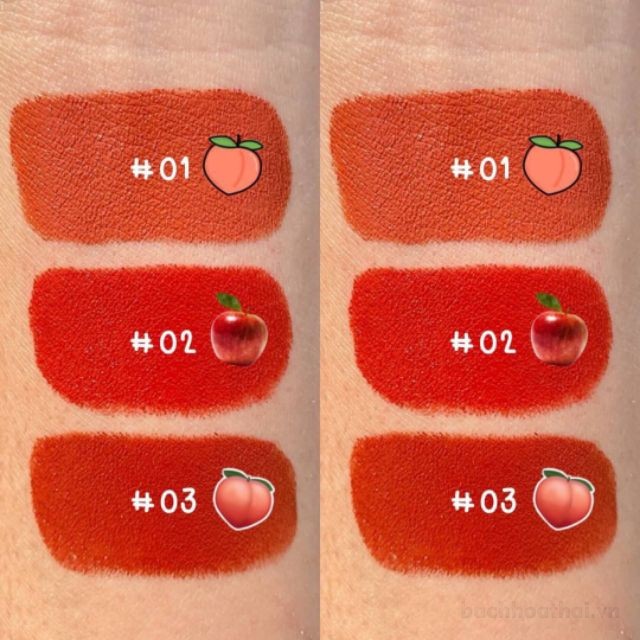 [HOT] Bộ 3 Soņ sáp lì Obuse Peachy Lip Matte &amp; Silky Thái Lan