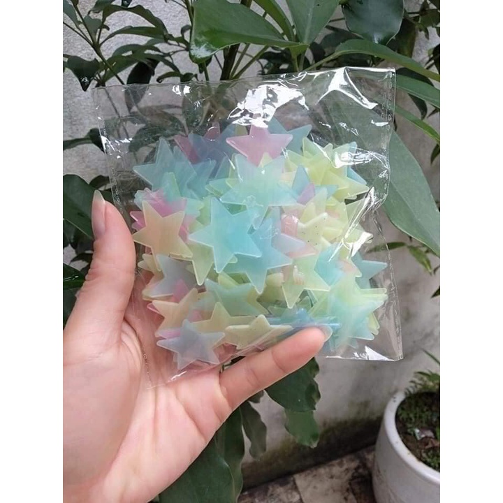 Sao Dạ Quang Trang Trí Dán Tường- Kèm miếng dán(-Kích thước ngôi sao: 3cm)