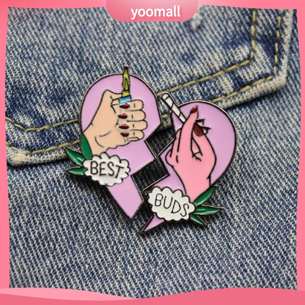 Bộ 2 Ghim Cài Áo Tạo Hình Mảnh Ghép Trái Tim Thời Trang Cho Nữ
