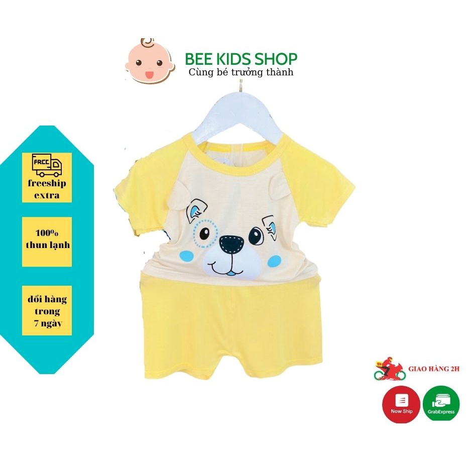 Bộ Cộc Tay Cho Bé 💖FREE SHIP💖 Bộ Minky Mom Cộc Tay Hình Cún Cho bé trai bé gái