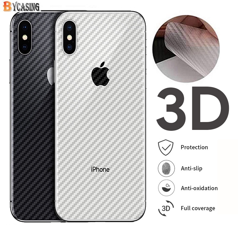 Set 3 Miếng Dán Bảo Vệ Mặt Lưng Điện Thoại Bằng Sợi Carbon Cho Iphone 6 6s 7 8 Plus Xs Xr Xs Max iPhone 12 Pro Max