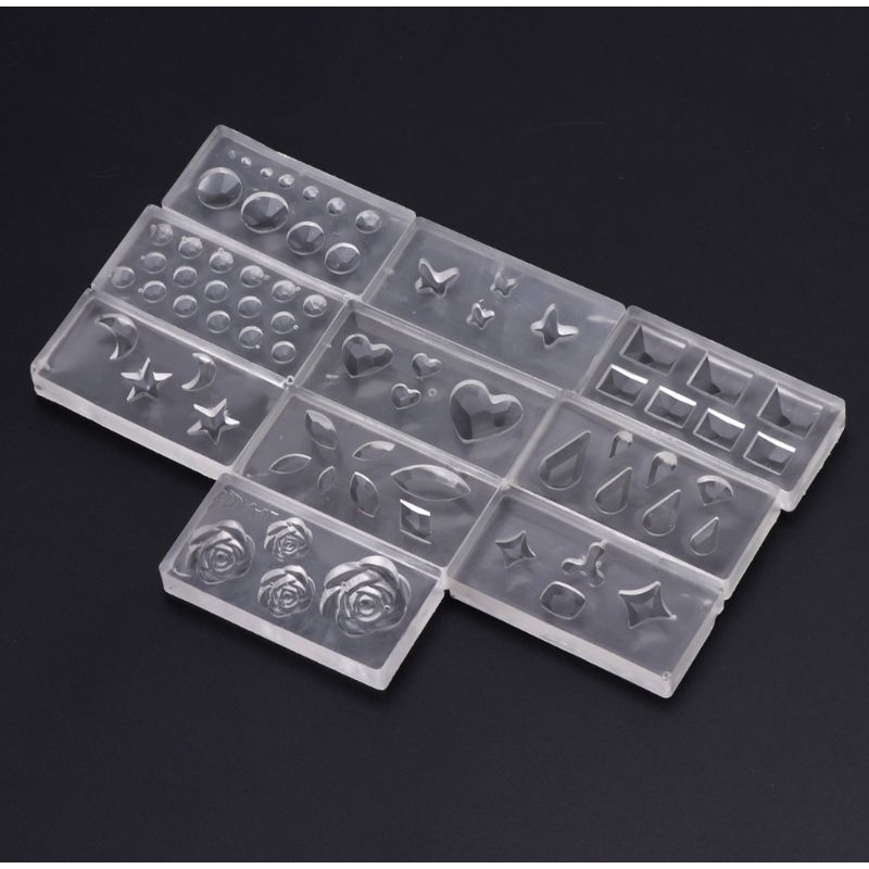 Set 10 Khuôn Silicon Mềm 3D Làm Móng Nghệ Thuật