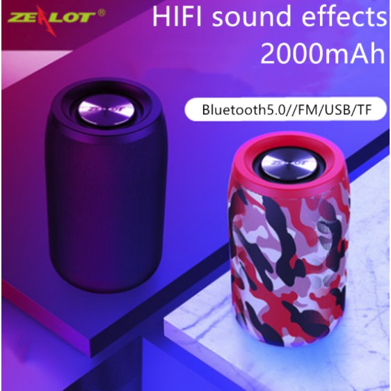 Loa bluetooth không dây Zealot S32 mini TWS tích hợp đài FM hỗ trợ thẻ nhớ Tf