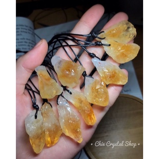 Dây chuyền đá thô TA vàng (Citrine) may mắn
