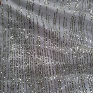 Vải ren mưa kim tuyến trắng