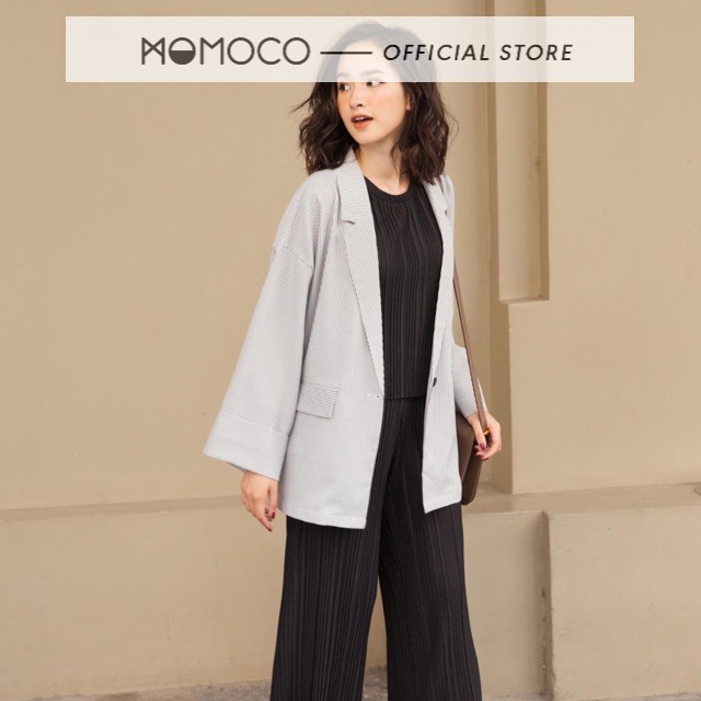 [Mã FAMALLT5 giảm 15% đơn 150k] Áo Blazer Nữ Dáng Loose Freesize MOMOCO M3447 Thiết Kế Tay Măng Xéc Bản To Cá Tính