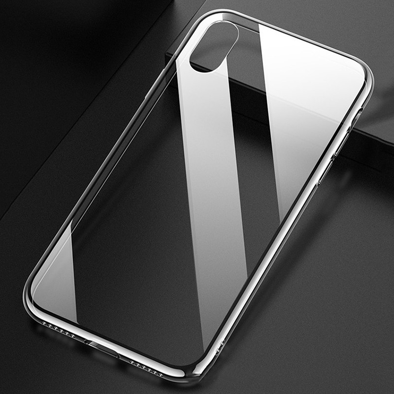 Ốp lưng kính cường lực trong suốt chống rơi cho IPhone 13 12 Mini 12 11 Pro X XS Max XR 7 8 Plus