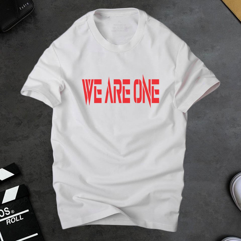 Áo thun nam we are one cá tính ,chất liệu cotton 4 chiều thoáng mát nhanh khô