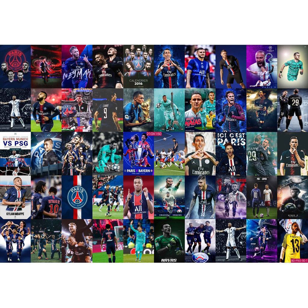 Combo Set 50 tờ Decal dán tường đội bóng PSG