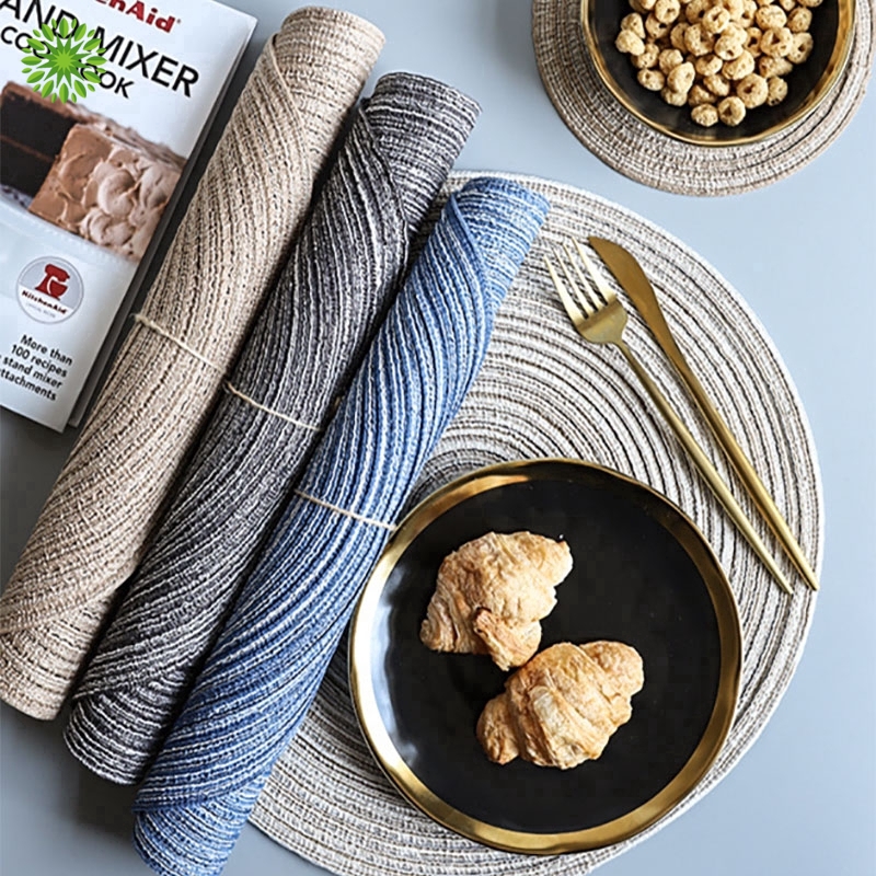 Tấm Lót Bàn Ăn Hình Tròn Bằng Vải Lanh Cách Nhiệt Cr1Zm