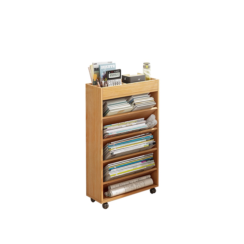 Kệ Sách Gỗ, Kệ Đa Năng Có Bánh Xe Hiện Đại Thông Minh Di Chuyển Dễ Dàng GP189