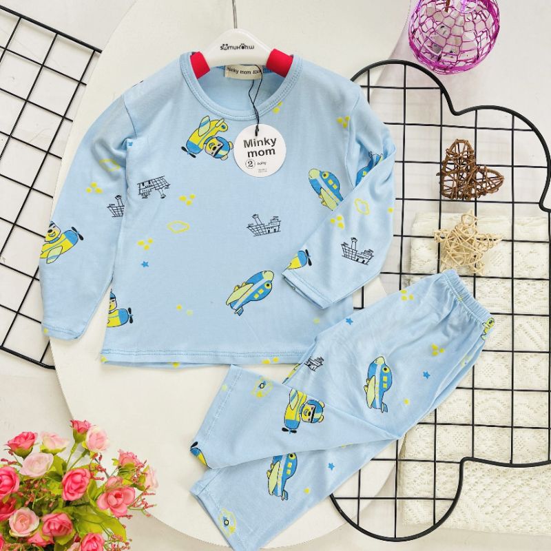 Bộ Dài Tay Thun Lạnh Thời Trang Trẻ Em Đồ Bộ MinKy Mom Tay Dài 6-16kg