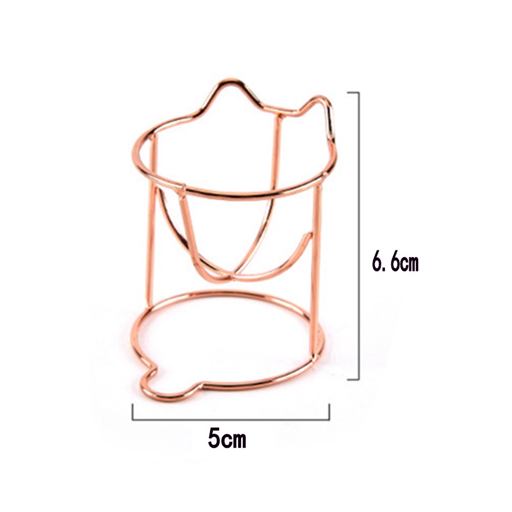 (Hàng Mới Về) Giá Đỡ Mút Trang Điểm Bằng Thép Không Gỉ Thiết Kế Tai Gấu Dễ Thương