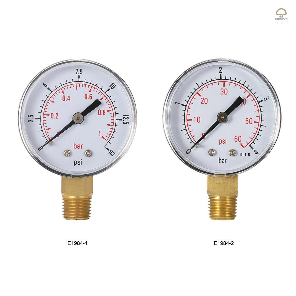 Đồng Hồ Đo Áp Suất Nước 50mm 0~60psi 0~4bar NP 1 / 4 "