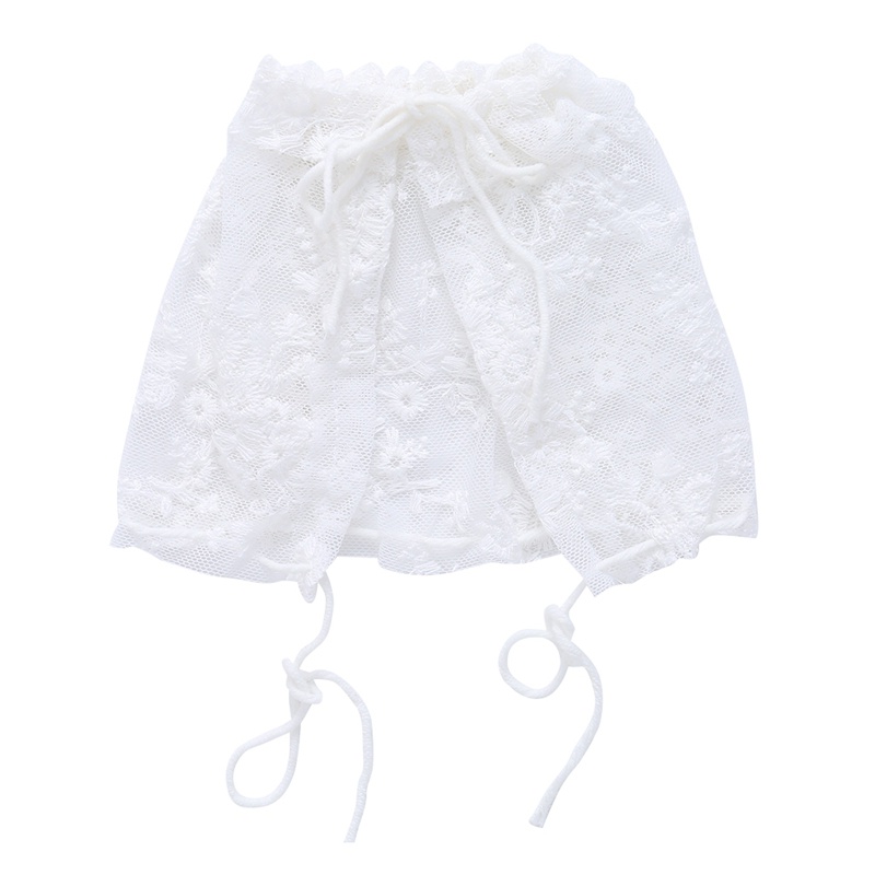Mũ Bonnet Công Chúa Chất Liệu Cotton Màu Trắng Phối Ren Hoa Xinh Xắn Cho Bé Gái