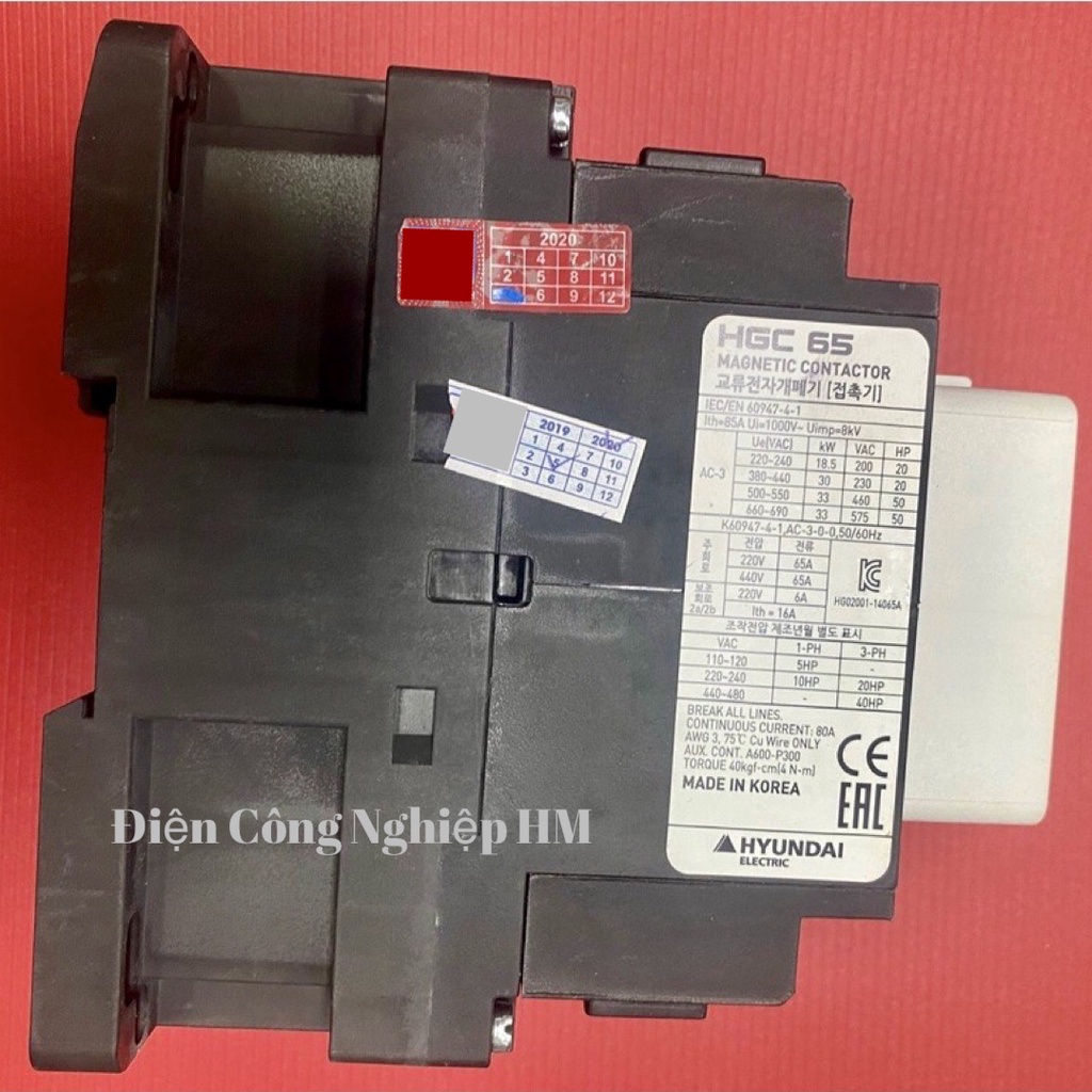 Contactor Khởi động từ 3 Pha Hyundai 50A, 65A - Chính Hãng, Hyundai 3P HGC-50/HGC-60