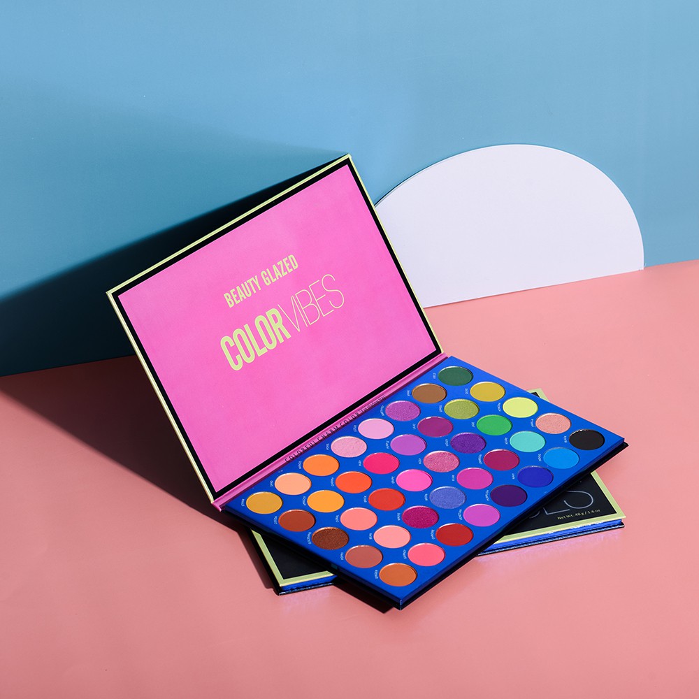 Bảng phấn mắt Beauty Glazed 40 màu tông nhũ kim tuyến chống thấm nước.