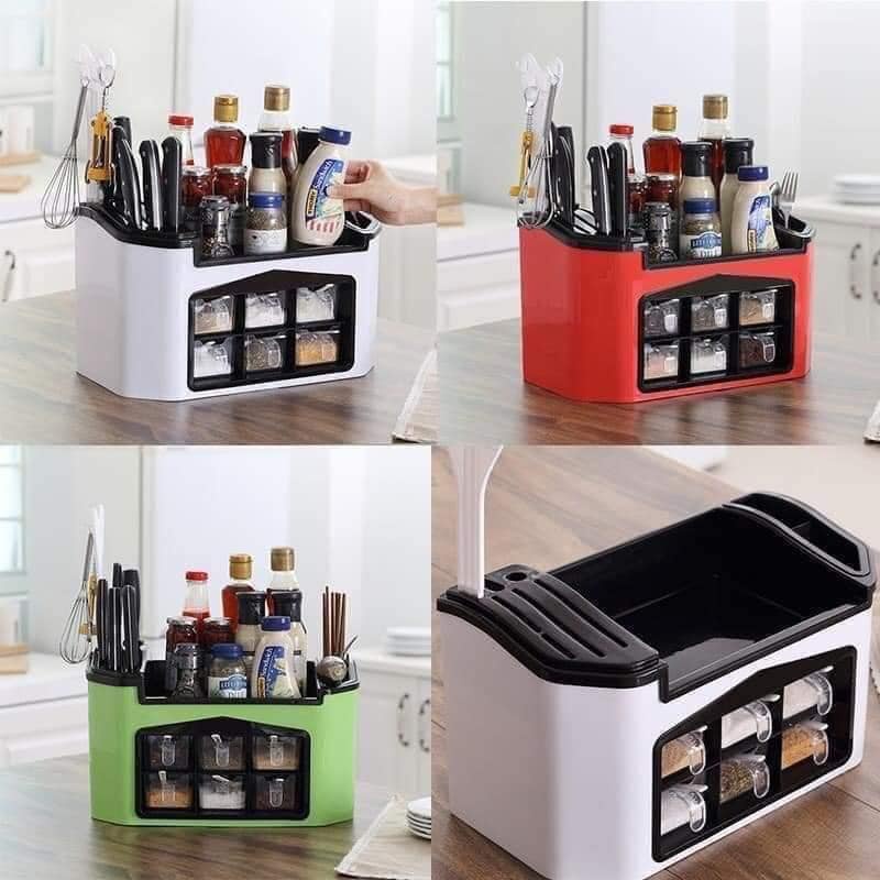 Khay dụng cụ đa năng _khay đựng gia vị có chỗ để dao tiện lợi