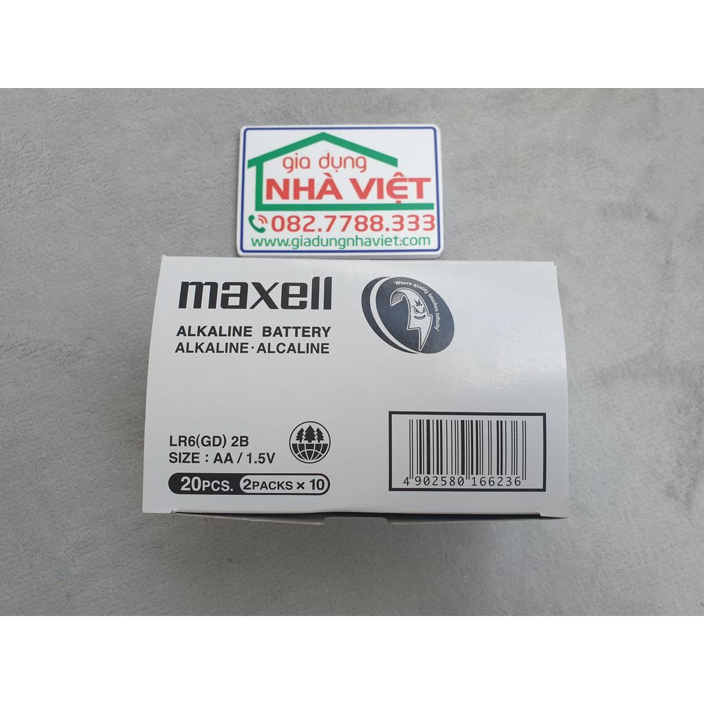 Vỉ 2 pin tiểu AA Maxell alkaline LR6 1.5V