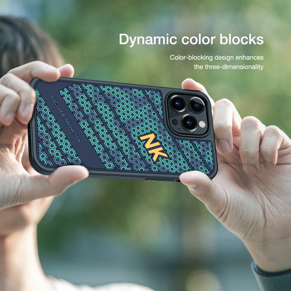 Ốp điện thoại Nillkin Striker dành cho iPhone 13 Pro Max / 13 Pro / 13 kết cấu kiểu tổ ong hình học chống sốc