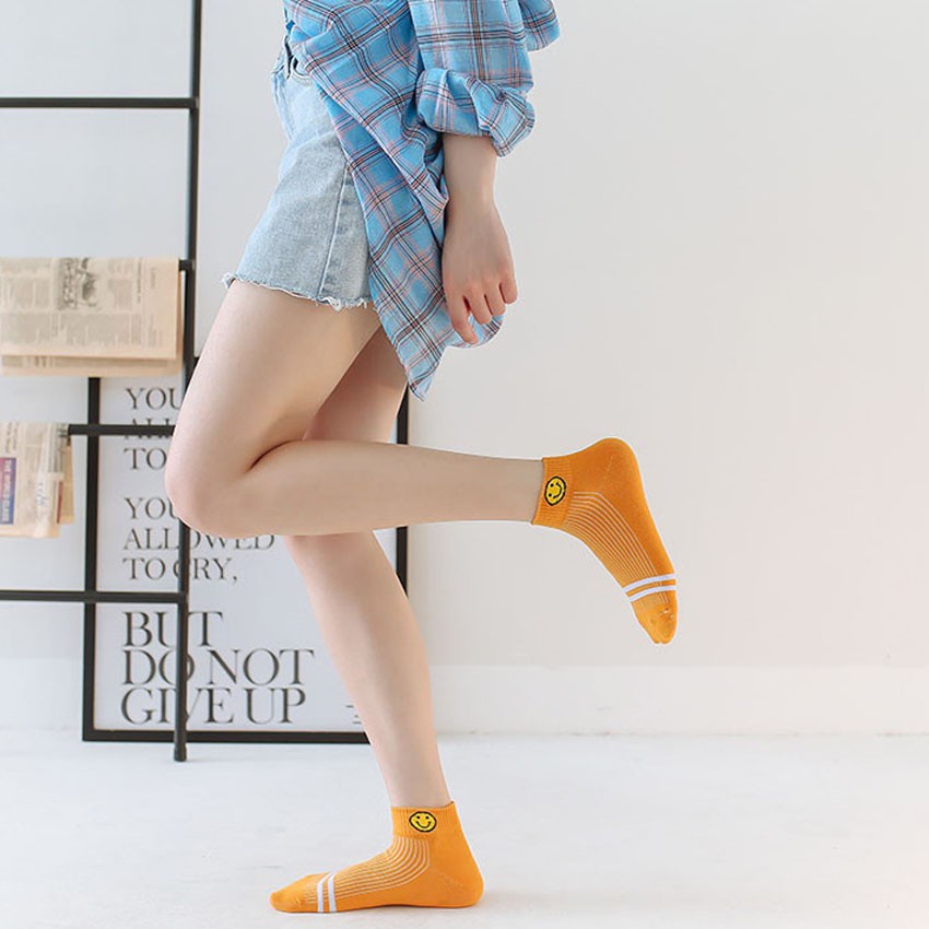 Combo 5 đôi tất mặt cười cho nam và nữ  , cổ ngắn