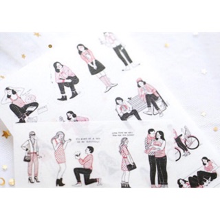 Sticker cô gái tông màu hồng pastel cho sổ planner