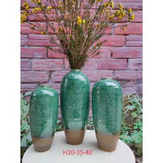 Lọ hoa bình hoa bom hoả biến cắm lựu hoa sứ Bát Tràng giá rẻ màu xanh mẫu mới HOT 2021