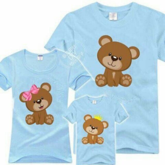 Áo gia đình Gấu con chất cotton loại 1 bán shop đủ màu đủ size từ 5-100kg