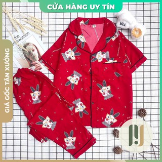Bộ đồ pijama 🎯 bộ đồ ngủ mặc nhà kate thái cộc dài hoạ tiết dễ thương