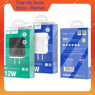 Cốc sạc nhanh 2 cổng usb - max 2.4a -hoco c43 -bh 12 tháng