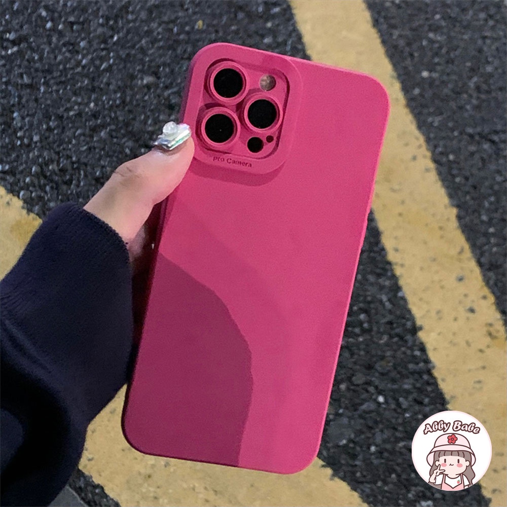 Ốp Điện Thoại TPU Mềm Mỏng Chống Mồ Hôi Màu Hồng Cho Iphone 14 Pro Max 11 7Plus 13 12 11 Pro Max X XS 12 13 XR