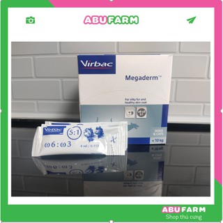 GÓI GEL DINH DƯỠNG VIRBAC MEGADERM GIÚP MƯỢT LÔNG,DA VÀ GIẢM NGỨA CHO CHÓ MÈO