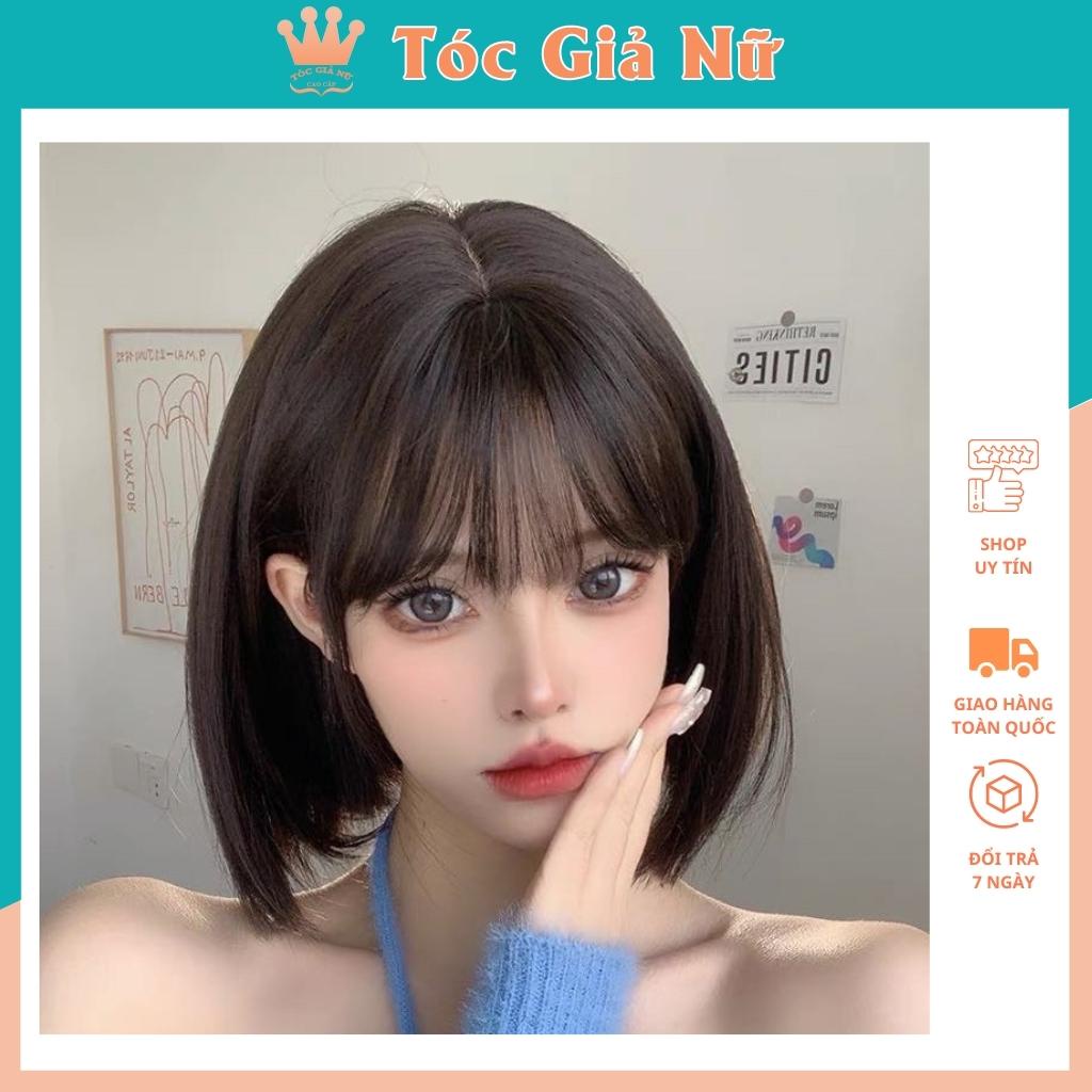 Tóc giả nữ nguyên đầu ngắn cúp ngang vai- tơ cao cấp ma D3030