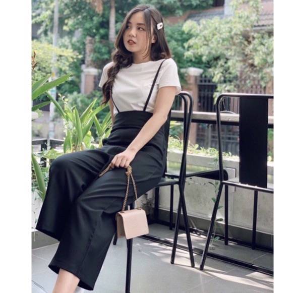 Sét yếm áo croptop quần ống rộng kèm ảnh thật chất umi mềm mại