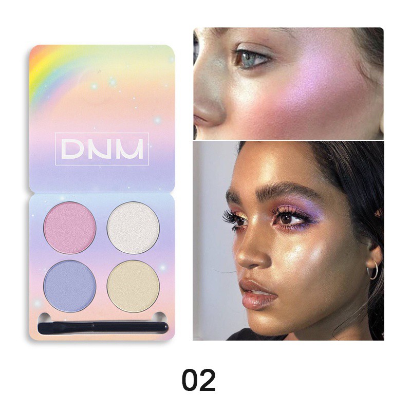 [Hàng mới về] Bảng màu phấn mắt DNM chống nước lâu phai 4 màu sắc kết hợp kèm cọ trang điểm tiện lợi | BigBuy360 - bigbuy360.vn