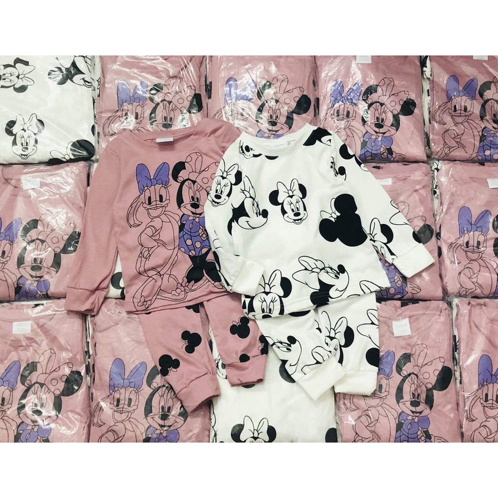 Set 2 bộ dài tay Minnie Daisy Next cho bé gái siêu xinh, chất cotton mềm dày dặn mặc rất thích