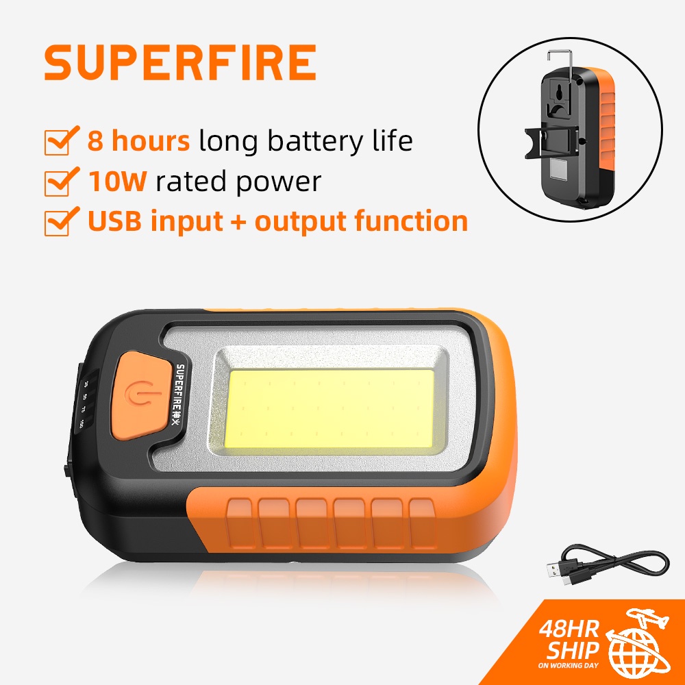 Đèn LED SUPERFIRE G21 COB sạc USB chuyên dụng để sửa chữa xe hơi