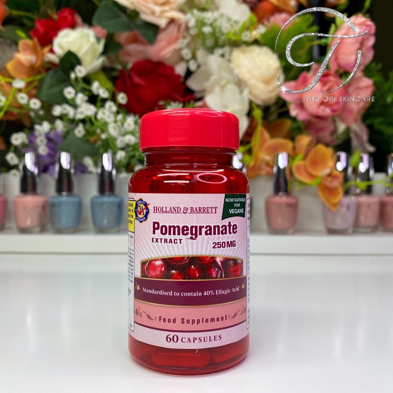 Viên Chống Nắng Tinh Chất Lựu Trắng Da Pomegranate Holland & Barrett 250mg 60 viên của Anh Quốc