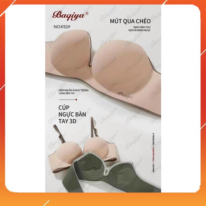 Áo ngực, Áo lót nữ su đúc cao cấp không gọng nâng ngực cup chéo đệm vừa phối chỉ viền A5972
