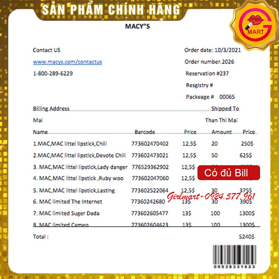 Son Mac chính hãng limited vỏ bạc 2020 Suger dada Cameo Baroque Internet | BigBuy360 - bigbuy360.vn