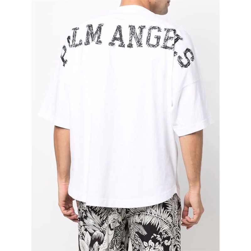 Áo Thun Cổ Tròn Tay Ngắn Dáng Rộng In Hình Phong Cảnh Thiên Thần Cây Dừa Thời Trang Dễ Phối Đồ