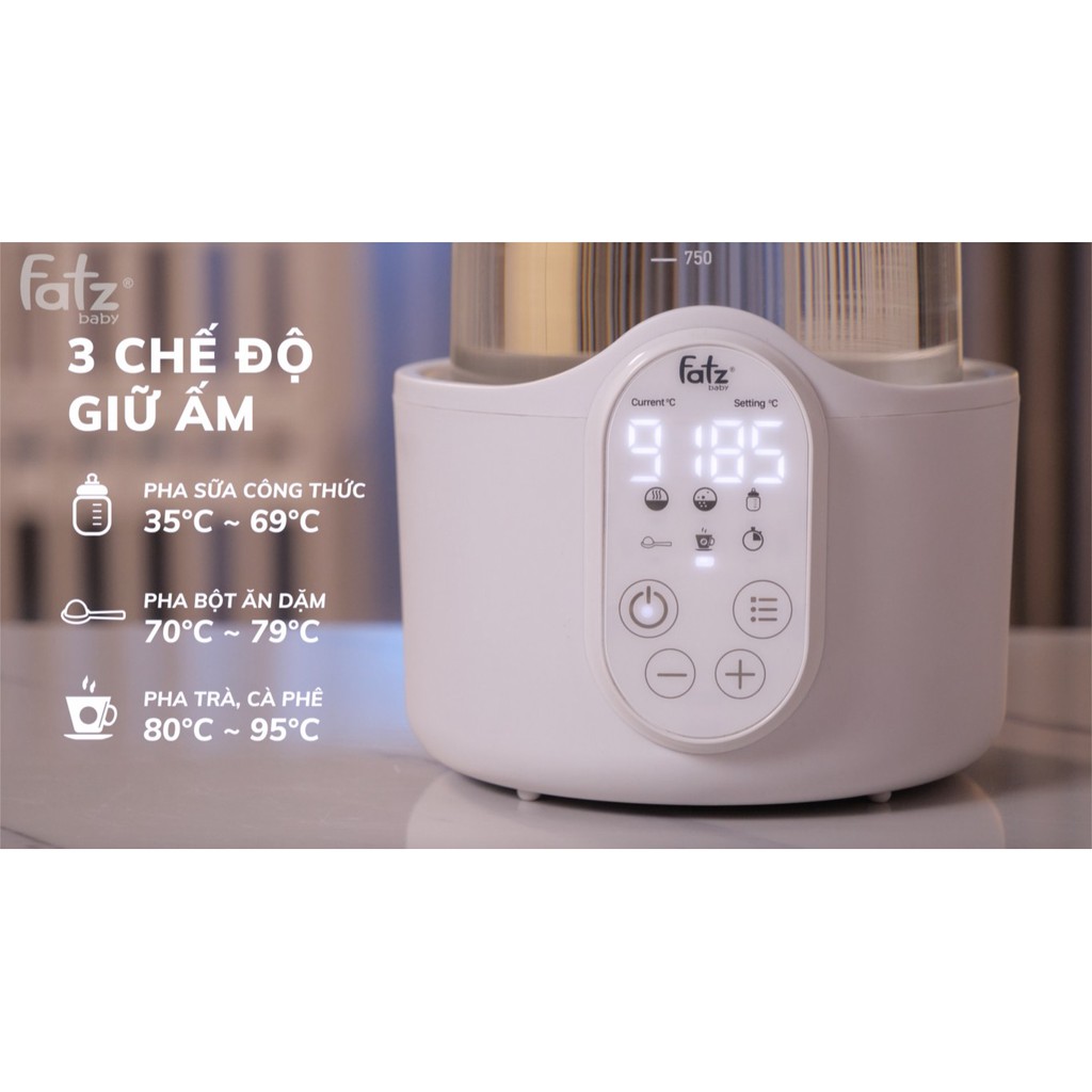 Máy đun và hâm nước pha sữa điện tử Fatzbaby QUICK 8 FB3525TN