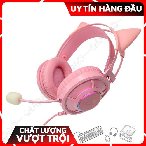 Tai nghe Gaming Dareu DH469 Pink Led RGB , Gear Gaming Dareu DH469 Pink
